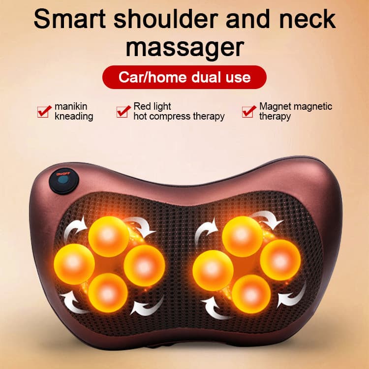 【Uso Versátil】✨Relaxing/Portable✨ Neck Shoulder Massager Pillow/Car Home Massage Cushion Almofada de Massagem/Portátil/P