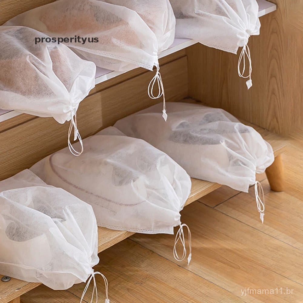 [prosperityus] Conjunto de 10 sacos para armazenamento de sapatos, em tecido não tecido, portátil e à prova d'água para