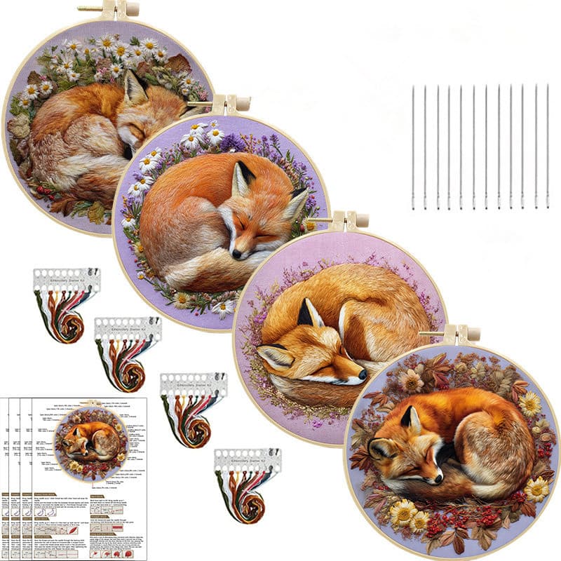 DIY Ponto Cruz Bordado Animal Raposa Costura Arte Decorações Imagem Para Sala De Estar Decoração Casa