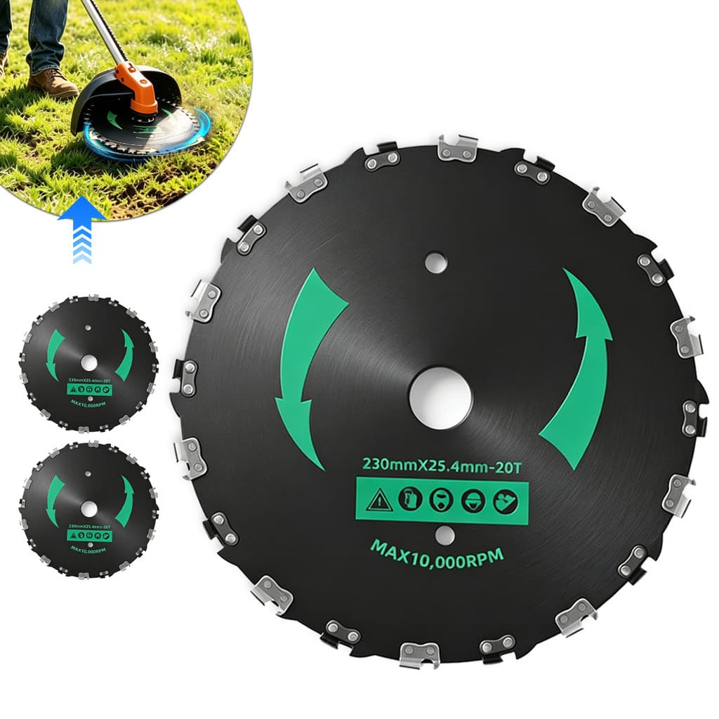 Kit 2 Disco Roçadeira Dentes Corrente Motosserra Corte Eficiente Durável Antiferrugem Capim Galho