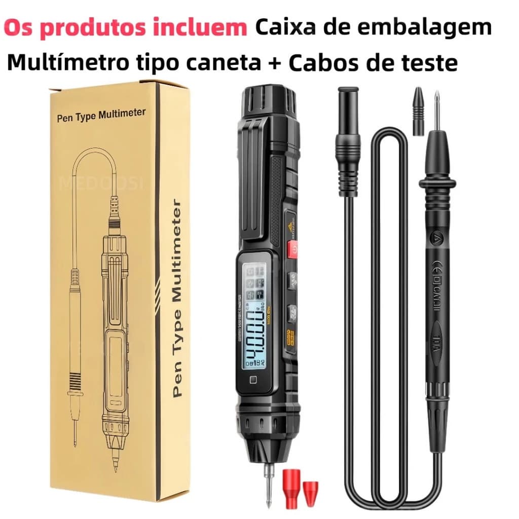 Caneta Multímetro Testador de Tensão AC/DC de Alta Precisão com Indução NCV