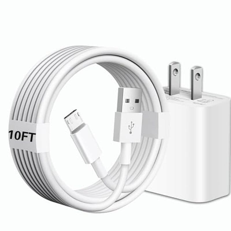 Cabo USB A Para Micro Bloco De Carregamento De 10 Pés 5v 2a Adaptador De Alimentação Compatível Com Samsung Galaxy Tab ,