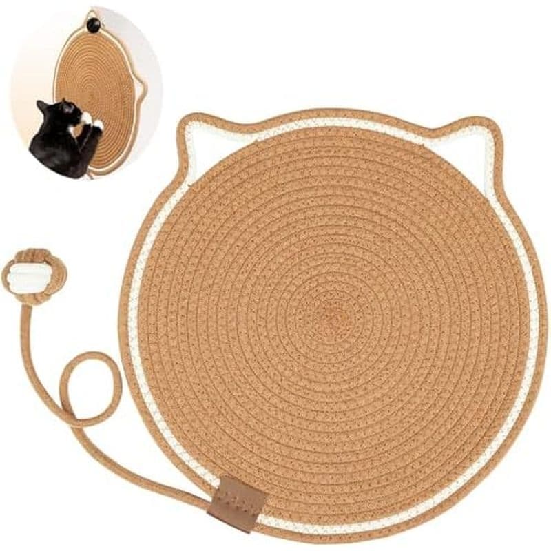 Tapete Arranhador Para Gatos , Almofada Arranhar Com Corda De Algodão Natural , Almofadas Redondas De Chão Horizontal De