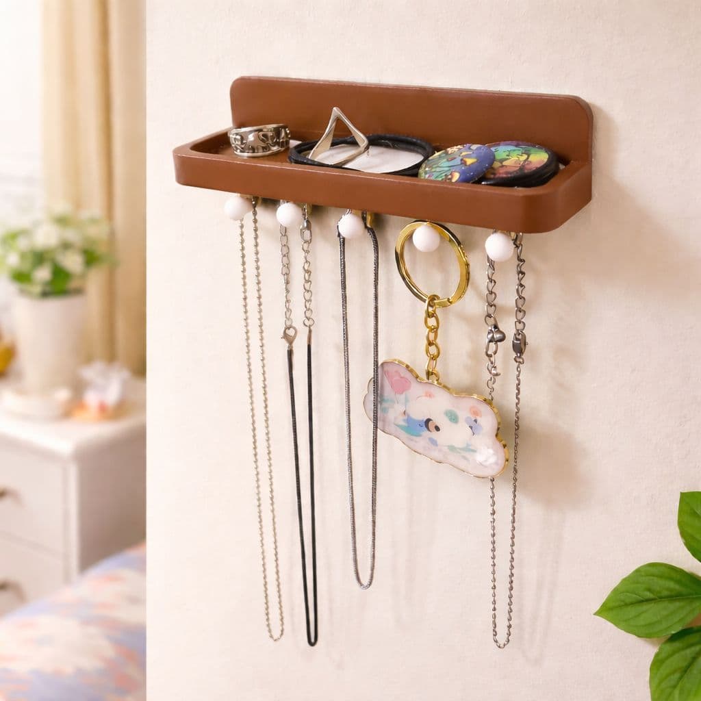 Suporte de Parede para Joias Porta Colares Pulseiras Anéis Medalhas Decoração Fácil Instalação com Fita Dupla Face