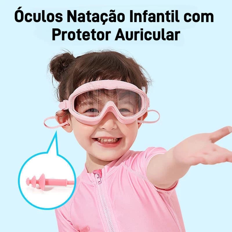 Óculos De Natação Para Crianças Antiembaçante Óculos Natação Infantil Com Protetor Auricular HD Óculos Natação