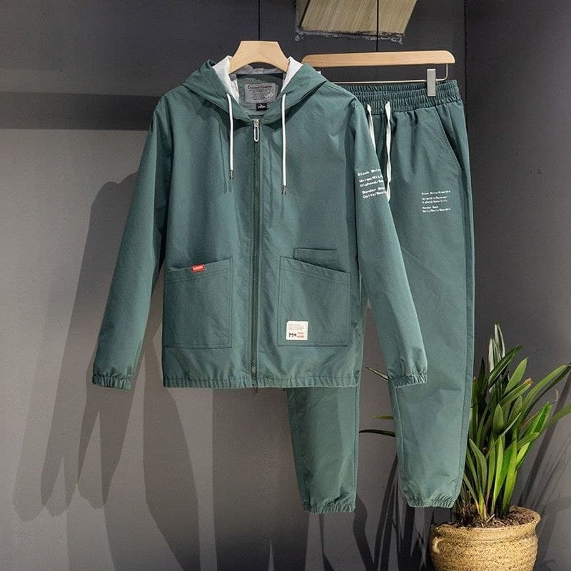 Primavera Casual terno masculino cor sólida jaqueta esportiva primavera dois conjuntos novo estilo primavera roupas na m