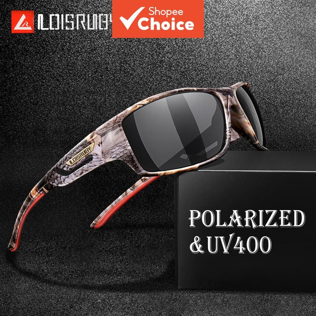 Loisruby Polarizado Pesca Óculos De Sol Masculino Camuflagem Condução Esportes Ao Ar Livre Ciclismo Correndo Uv400