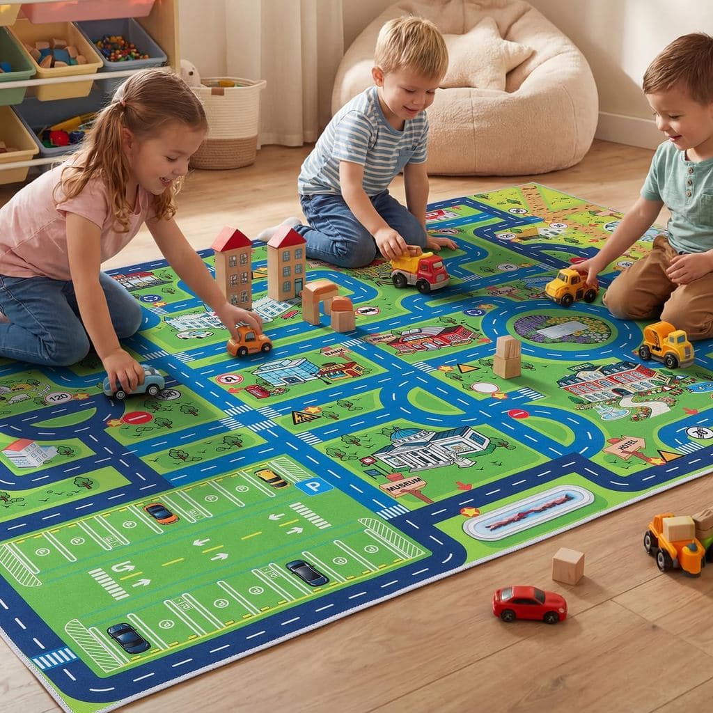 Tapete Infantil Antiderrapante Esup 4'x6' Perfeito para Salas de Brincar, Quartos e Berçários - Tapete Educacional para