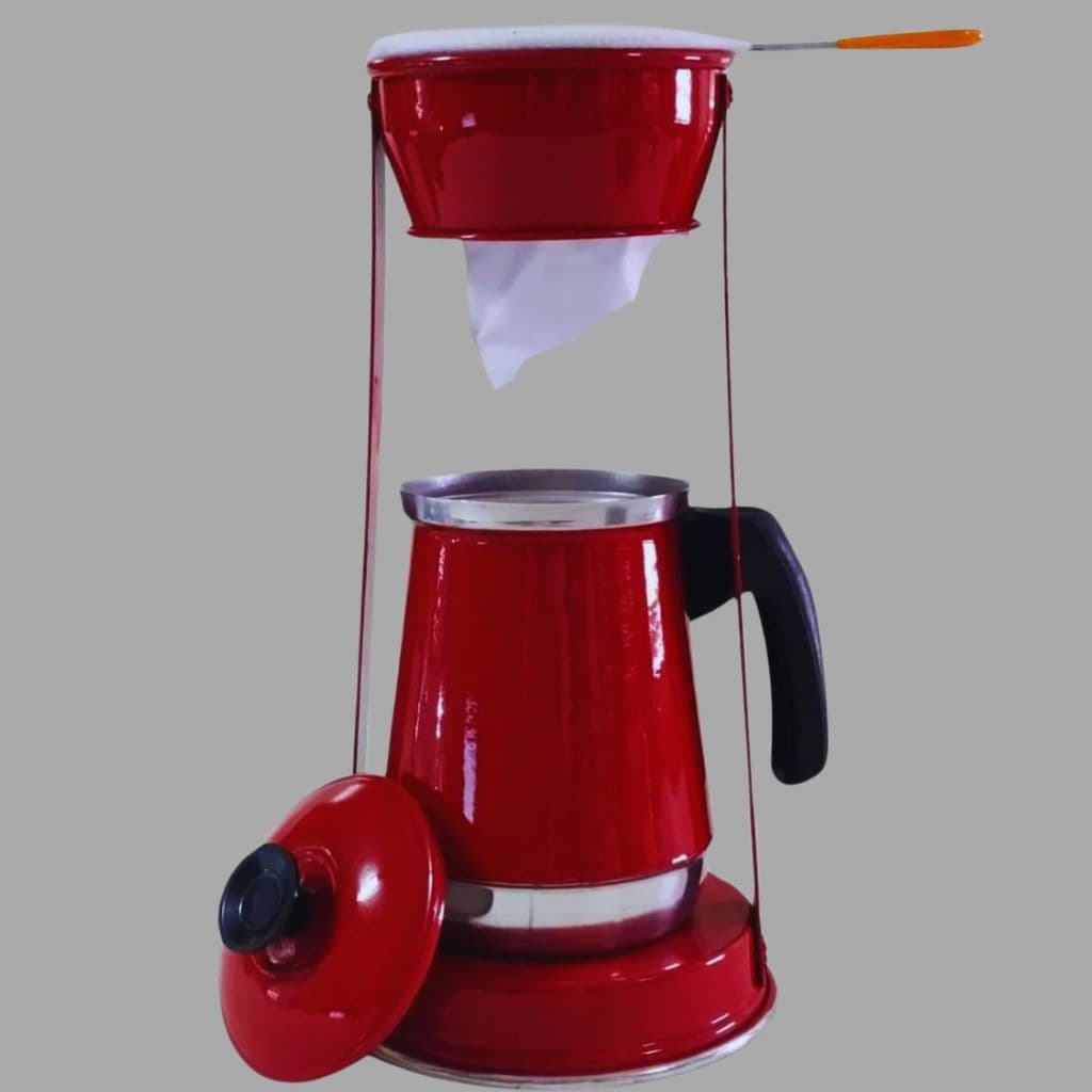 Bule Mariquinha Retrô com Suporte Mancebo e Coador de Café
