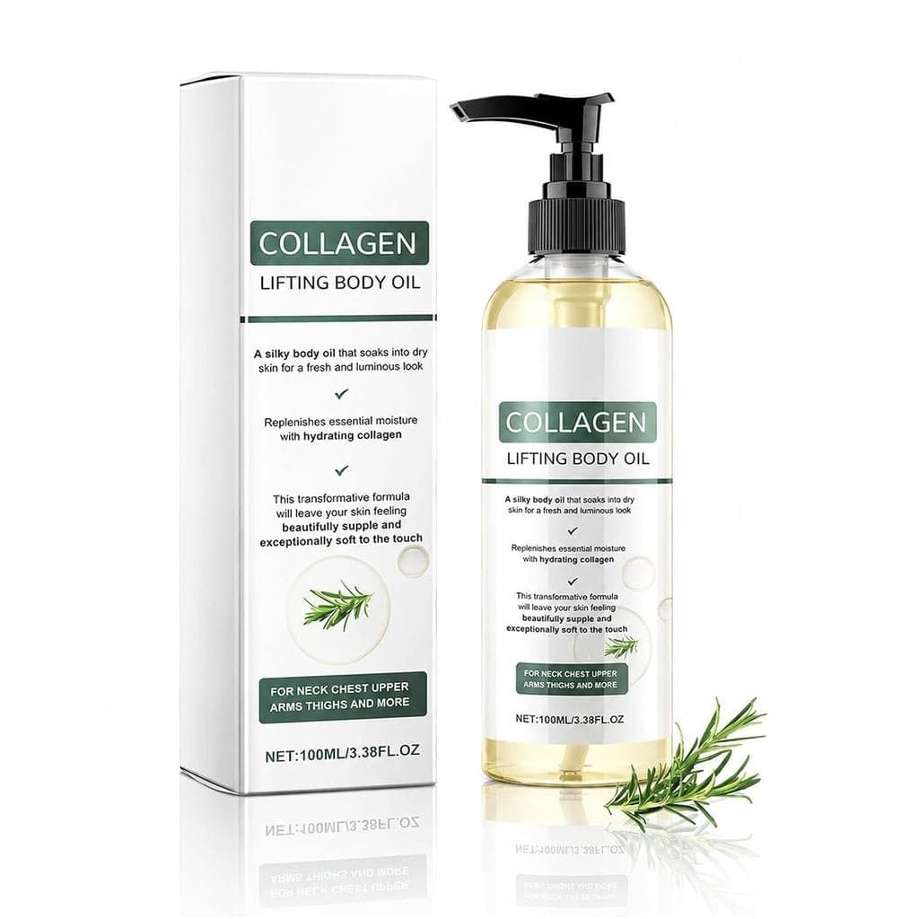 Óleo de Colágeno, Óleo Corporal Firmador e Hidratante com Colágeno, Hidratante Leve e Não Oleoso para a Pele, Aparência