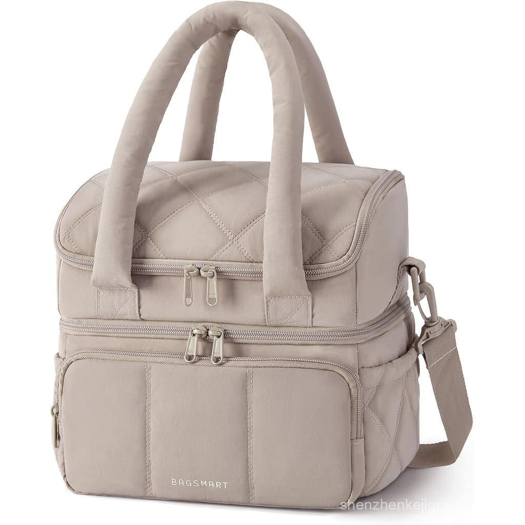 BAGSMART Bolsa Térmica Feminina, Lancheira Isolada de Dois Andares, Bolsa Térmica Acolchoada, À Prova de Vazamentos, Dur