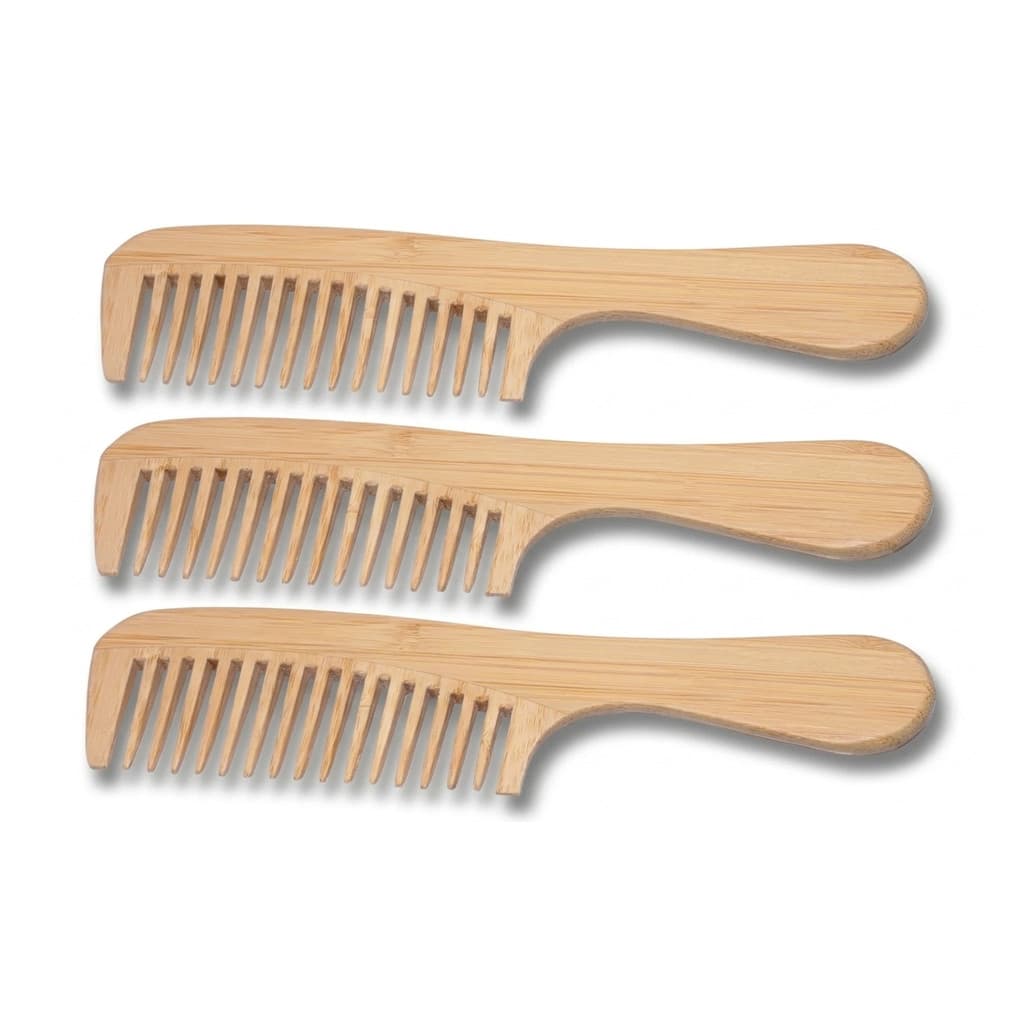 Kit 3 Pentes De Madeira De Lei P/ Cabelo E Barba | Estático