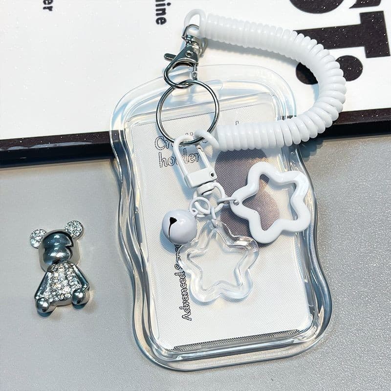 Porta-Cartões de Fotos Fofos Kpop Star Wave, Porta-Cartões Transparente com Chaveiro PP37 0841