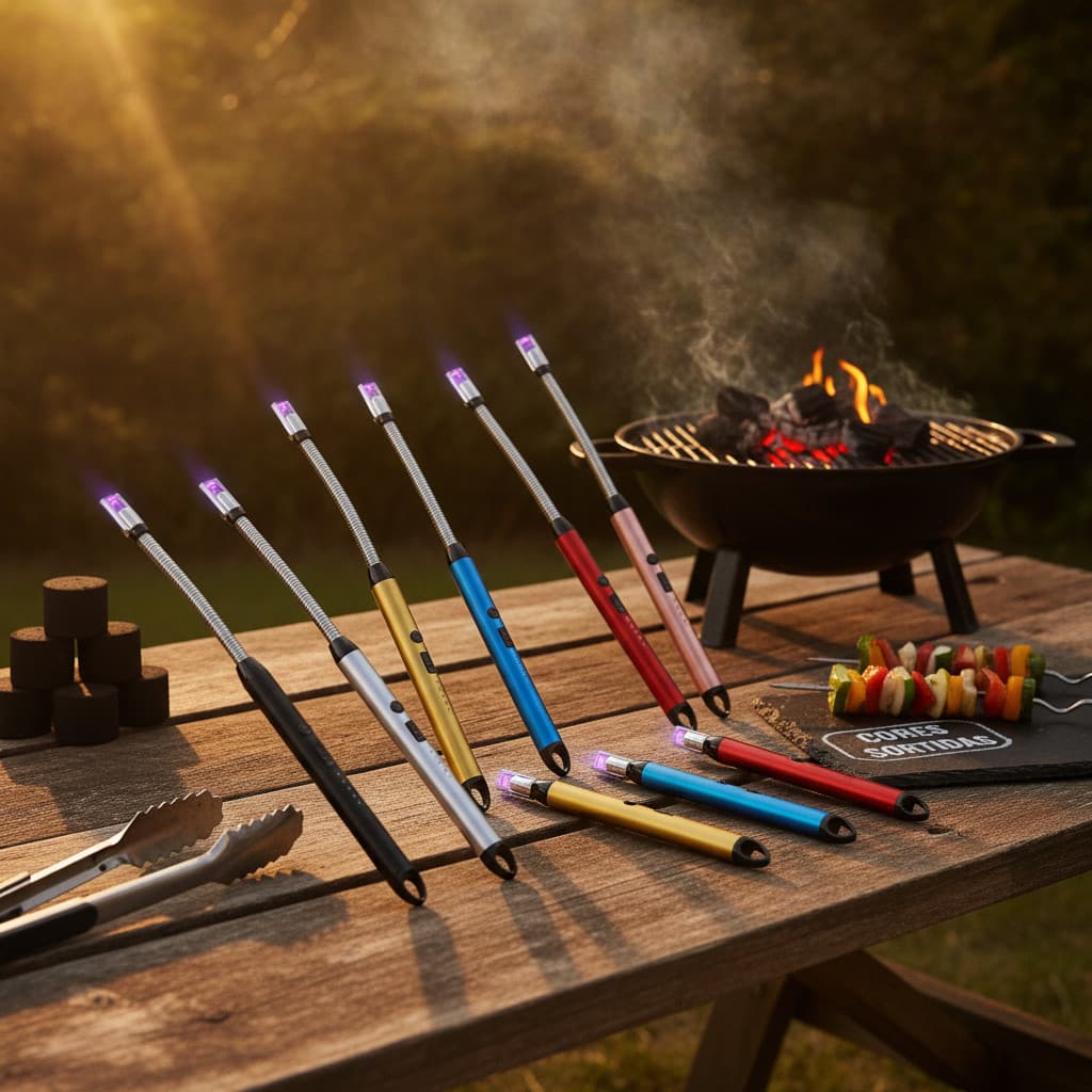 Isqueiro Elétrico Plasma USB Recarregável Cores Sortidas | Fogão Cozinha Churrasco Original