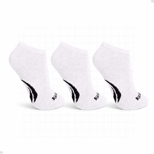 Kit 3 Pares De Meias Kolosh Invisível Sapatilha Algodão Branco 33-38