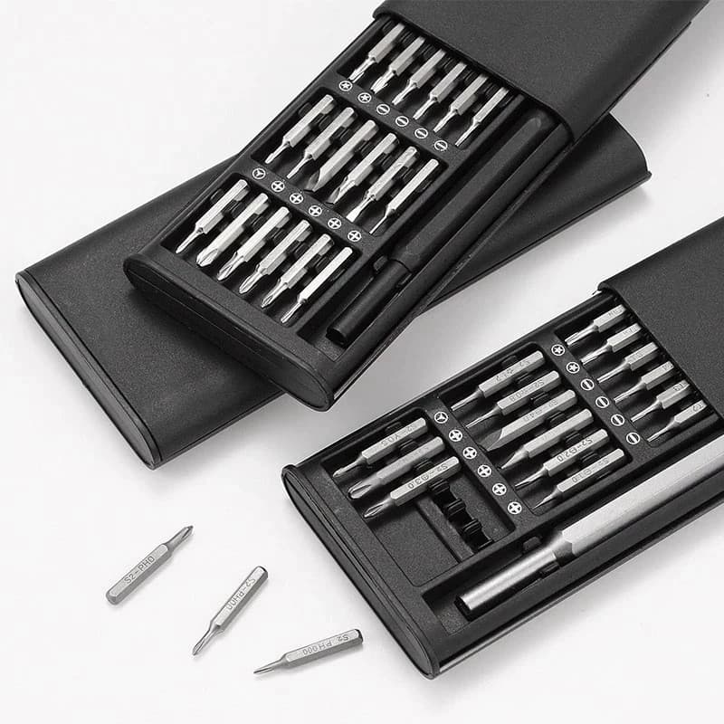 Kit Jogo Ferramenta Chave Magnética Precisão 24 Peças Pequenos Reparos Celular PC Notebook Óculos