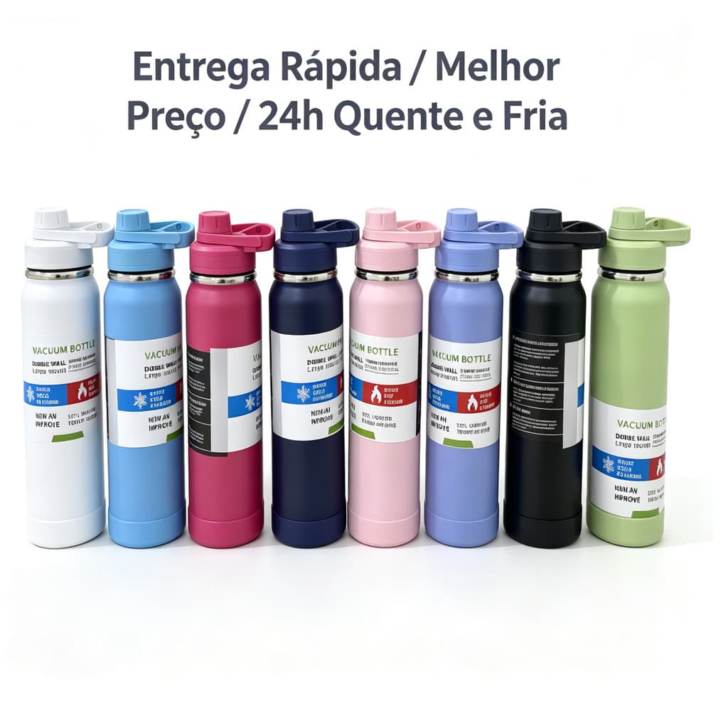 Garrafa Térmica 1000ml Isolada a Vácuo, Copo InoxcomAlça PortátilConserva Calor e Frio para Uso Diário,PasseioseTrabalho