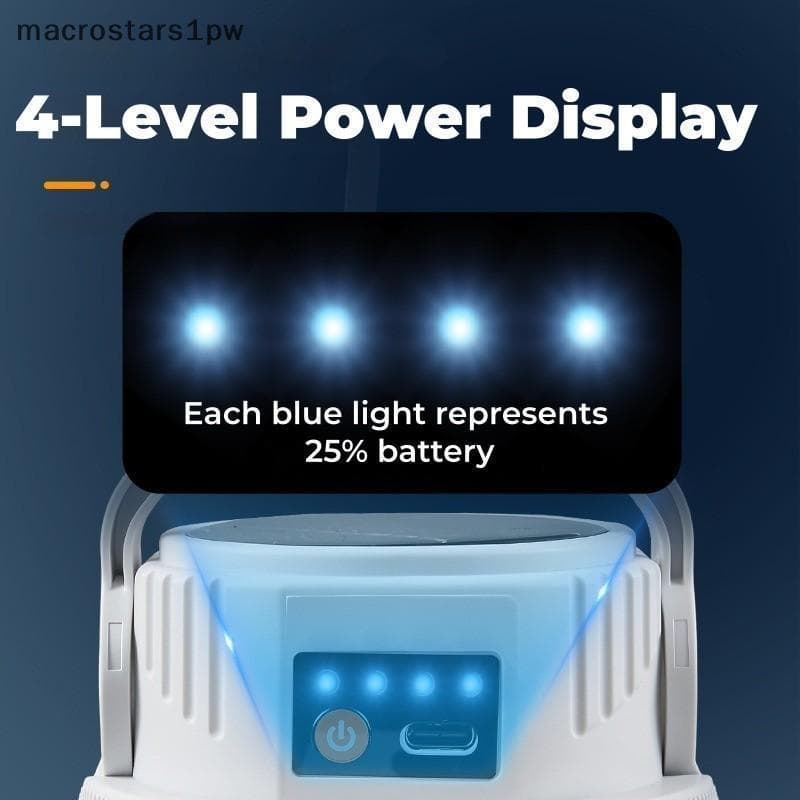 Luz Solar Resistente Para Acampamento , Lâmpada De Emergência Recarregável De 1800mAh Ao Ar Livre , Uso Doméstico