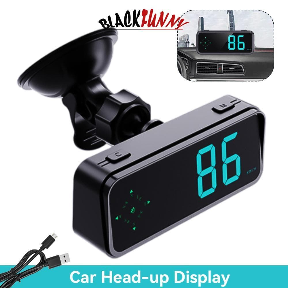 Blackunny Car HUD GPS Display Velocímetro Digital Relógio De Tempo Alarme De Excesso De Velocidade KMH MPH Switch Cachor