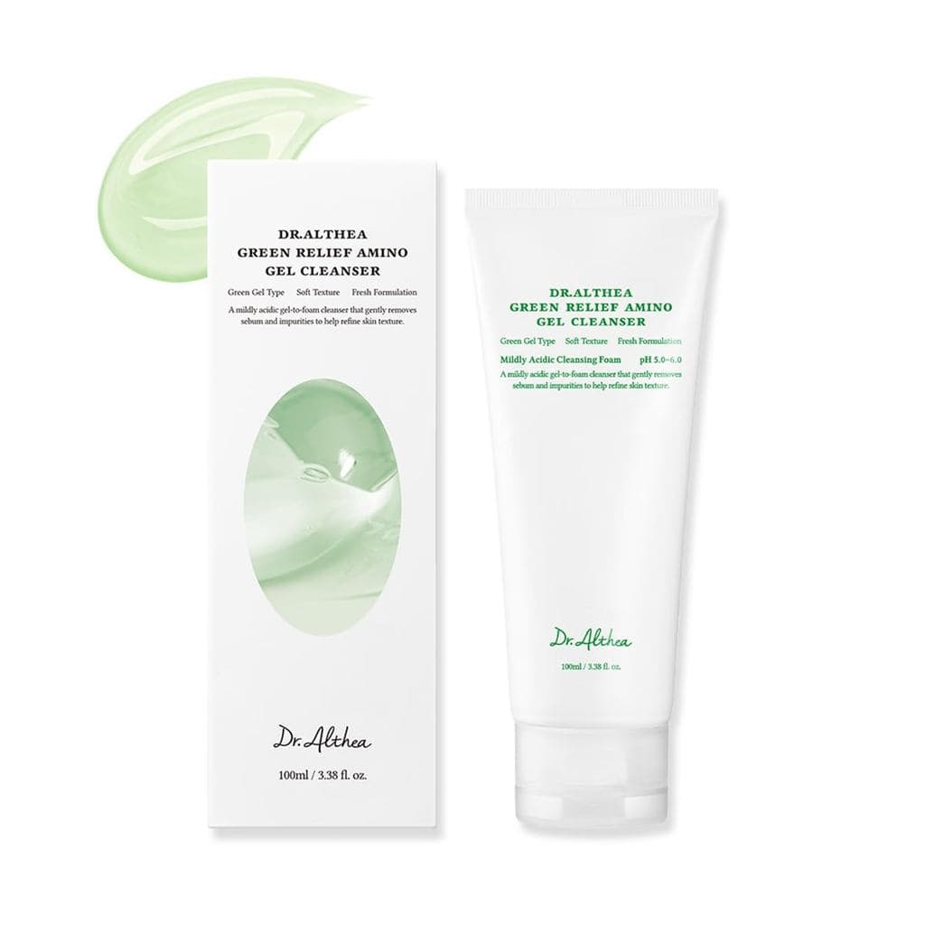 Gel de Limpeza Facial com Aminoácidos Dr.Althea Green Relief | Removedor de Maquiagem Hidratante Leve | Limpador facial