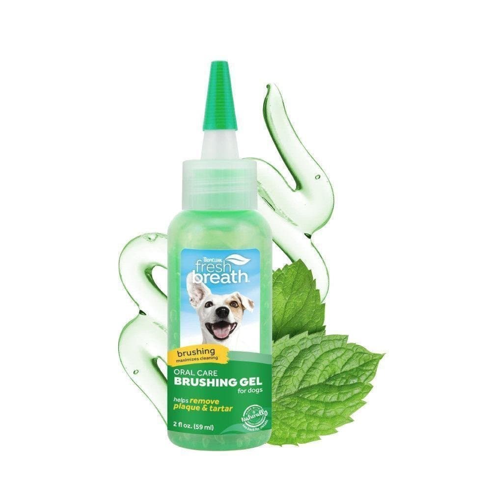 Gel de Escovação TropiClean Fresh Breath para Cuidados Dentais e Orais de Animais de Estimação