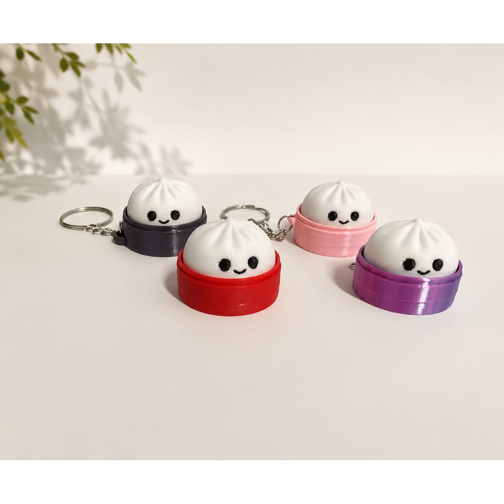 Chaveiro Baozi Mini Dumpling Clicker Pão Pãozinho Chinês Botão Click Brinquedo Antiestresse Presente Fofo Realista