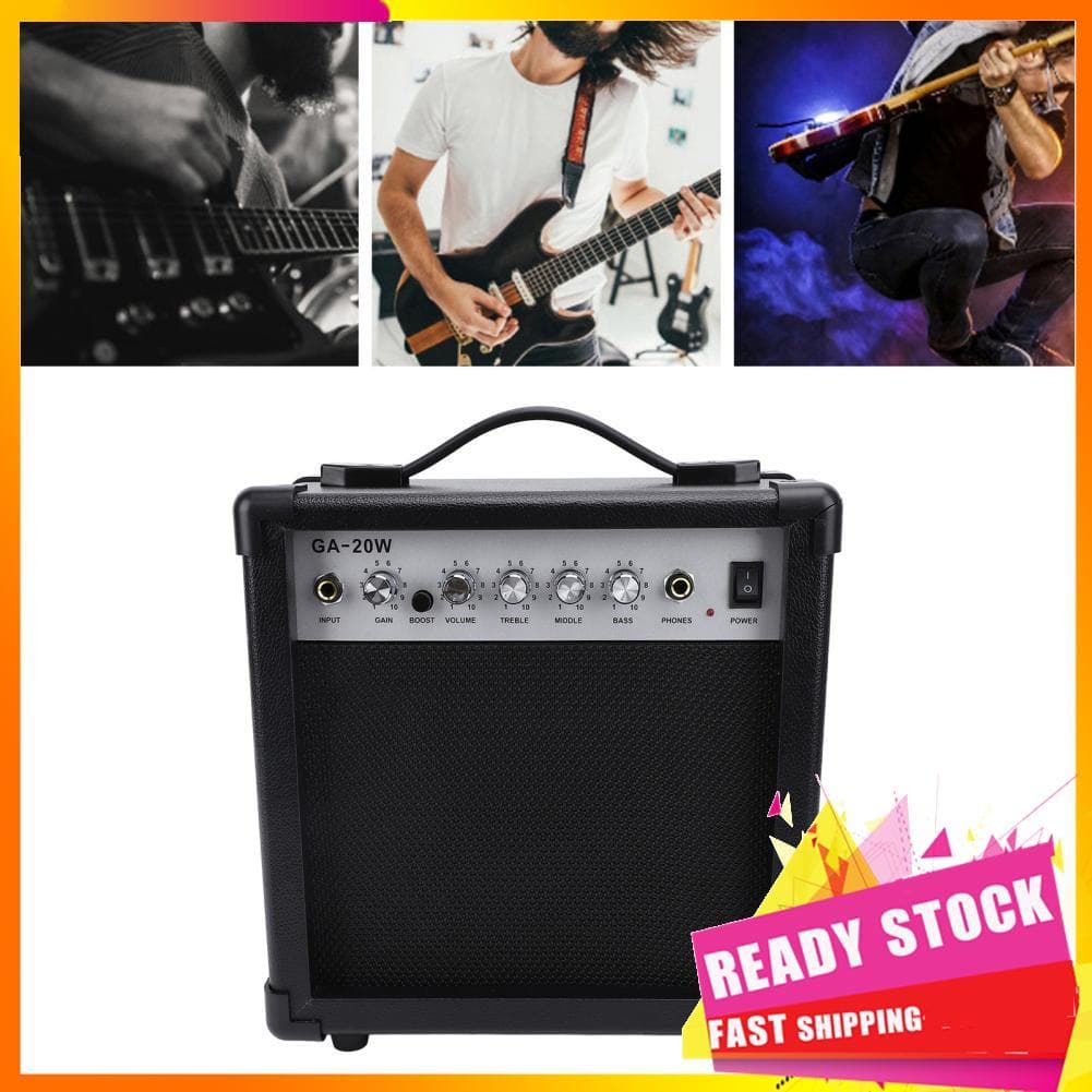 Gfgfgfgg Amplificador de guitarra multifuncional, amplificador elétrico portátil de 6 polegadas para transmissão ao