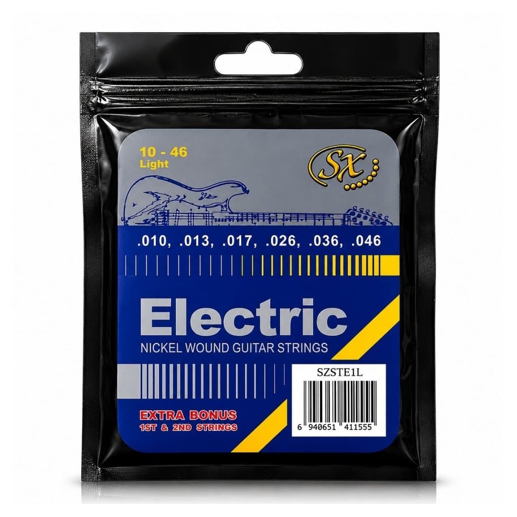 Encordoamento Guitarra Elétrica 010 Aço Níquel Sx