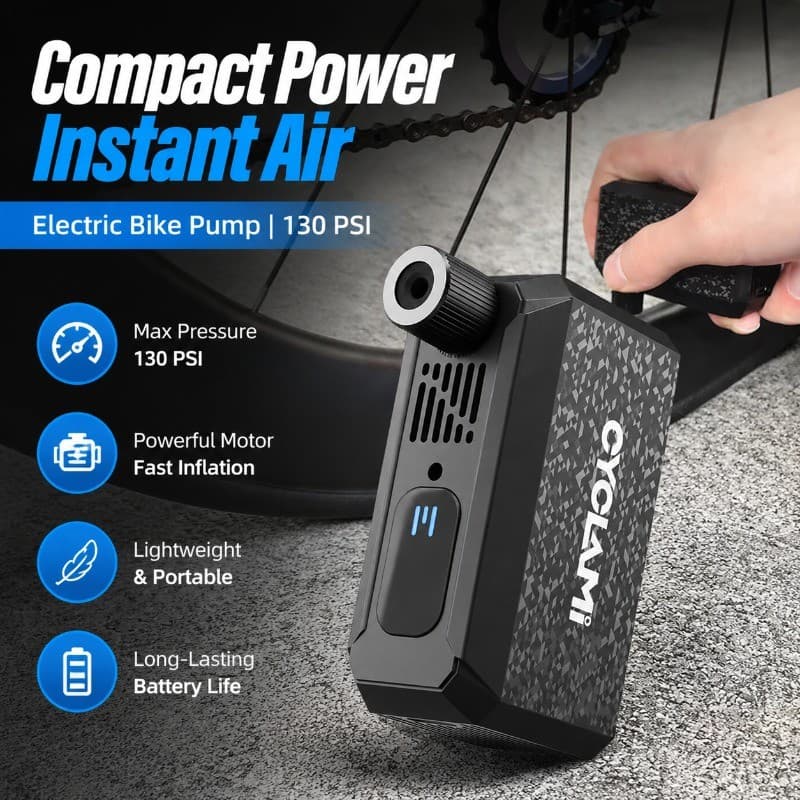 Mini Bomba De Ar Elétrica De 130 PSI , Inflador De Pneus Portátil , Compressor Digital Para Bicicleta MTB Motocicleta Bo