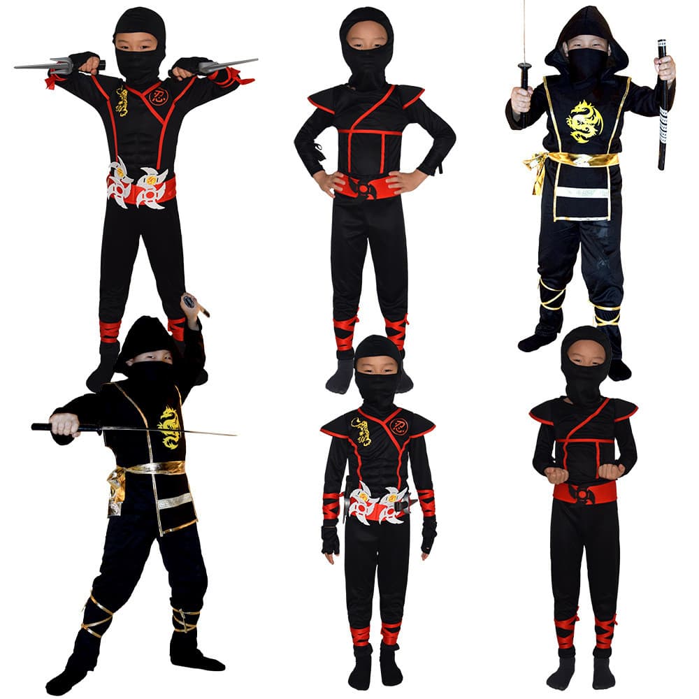 Halloween crianças ninja traje traje japonês ninja roupas noite linha roupas cosplay traje