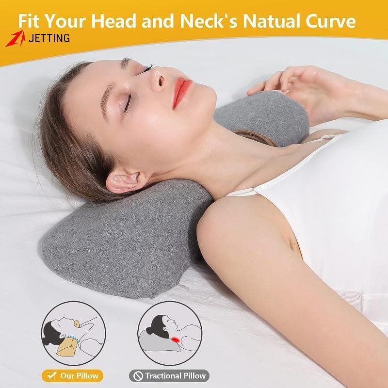 [Jettingbuy] Travesseiro Cervical Espuma De Memória Contorno Cama Travesseiros Para Dormir Lateral Ergonômico Ortopédico