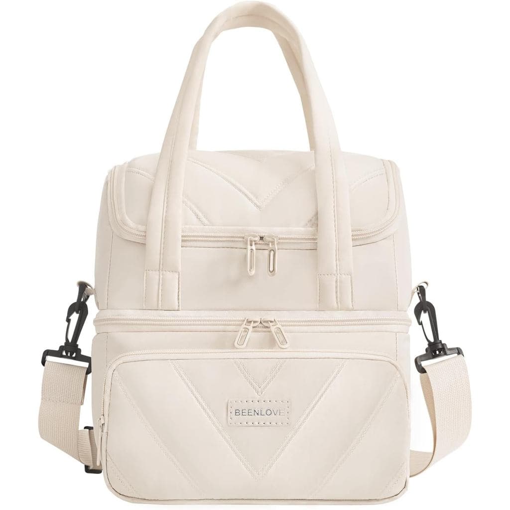 Bolsa Térmica para Almoço Feminina de Dupla Camada, Bolsa Térmica com Alça de Ombro, à Prova de Vazamentos, Capacidade d