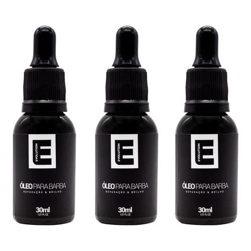 3 Uni Óleo Para Barba Evolution Barber 140ml Cada