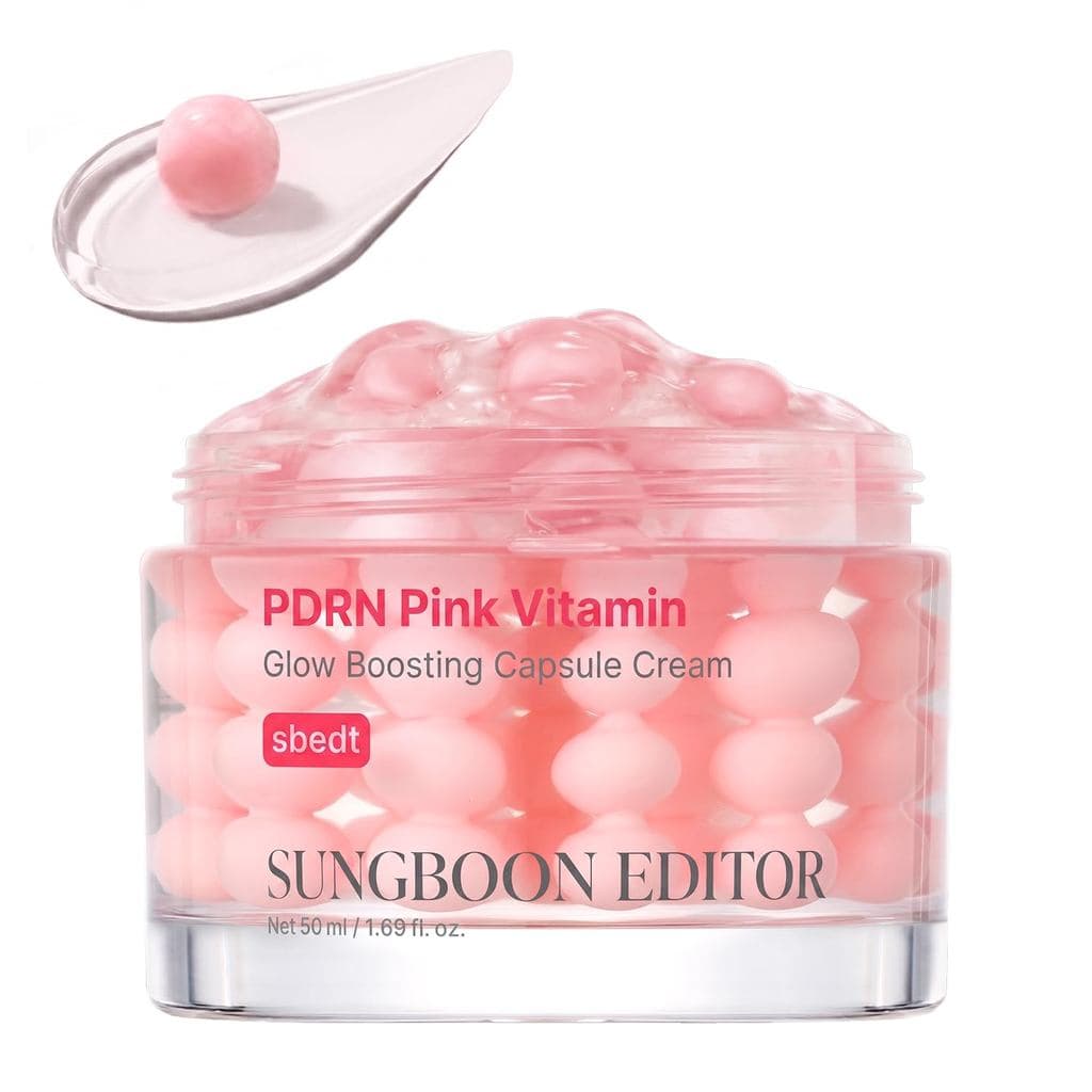 SUNGBOON EDITOR Creme em Cápsulas Pink PDRN Vitamin Glow Boosting, Hidratante com Barreira de Radiância para Pele Opaca
