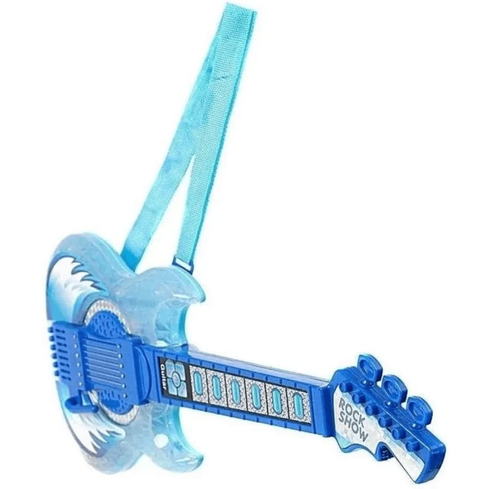 Guitarra com Microfone Pedestal Rock Show - DM Toys -  AZUL