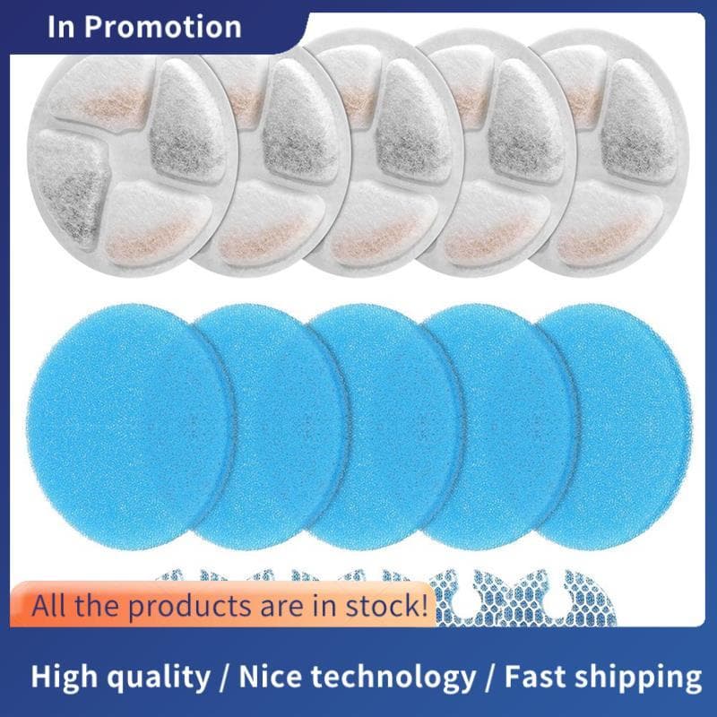 Filtros De Fonte De Água Para Gatos , Redonda De Aço Inoxidável De 2L/67oz , Substituição De Filtragem Tripla