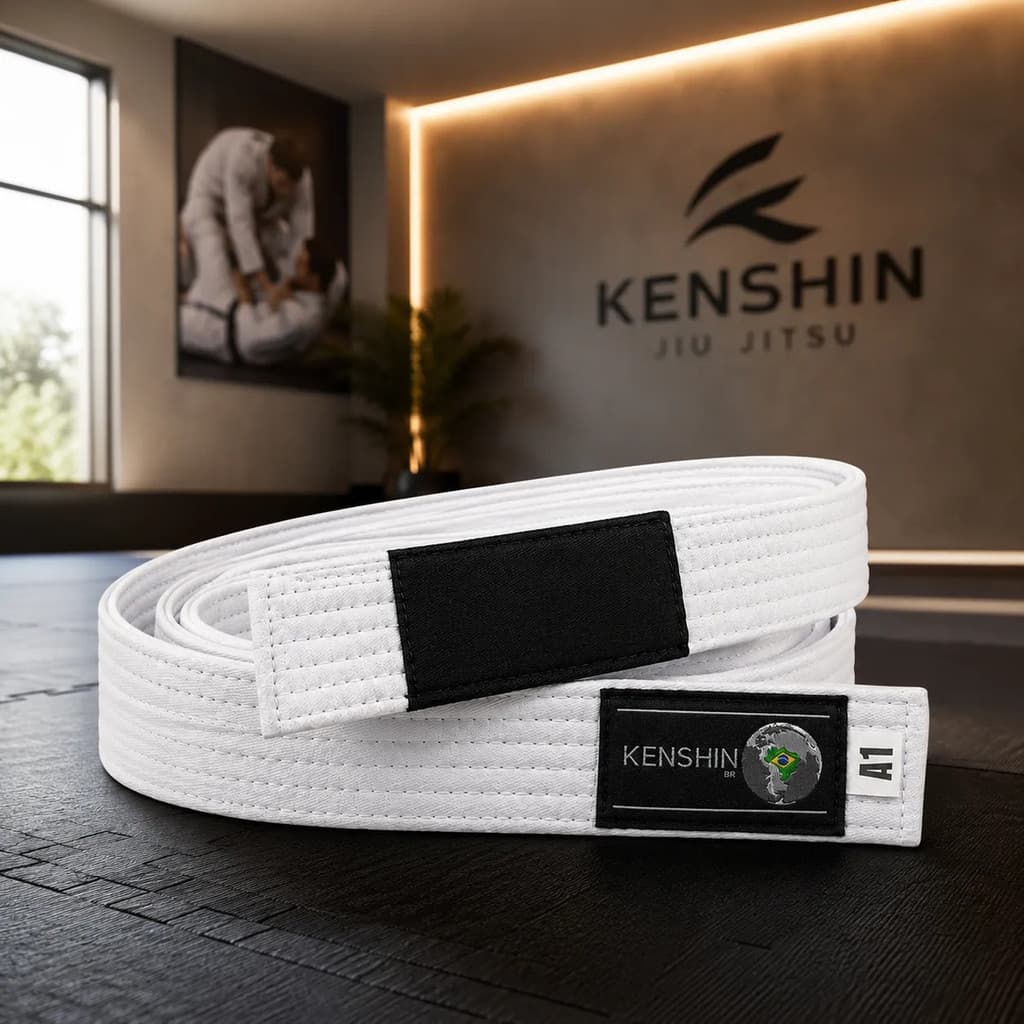 Faixa Jiu Jitsu Reforçada Kenshin Infantil Juvenil Adulto Com Reforço Interno EVA