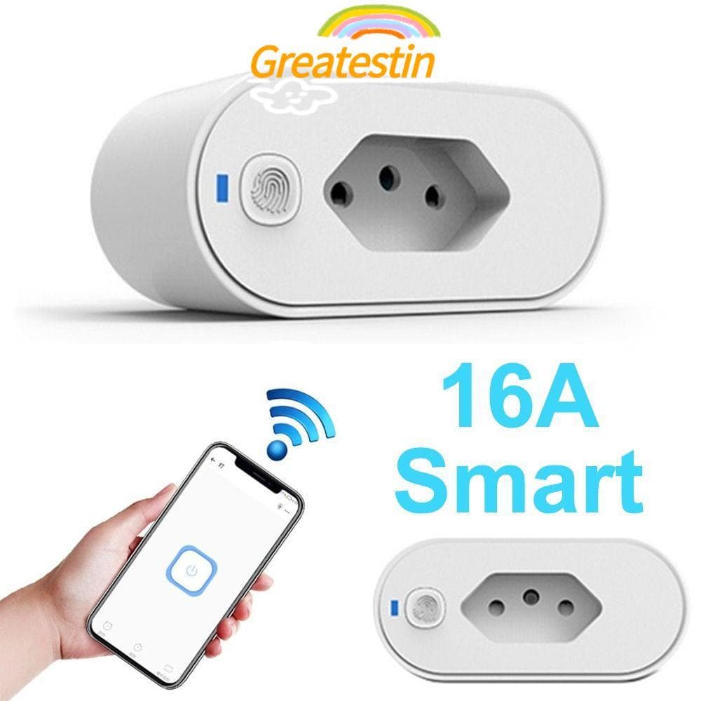 GREATESTIN Brasil Smart Plug , Adaptador De Tomada Inteligente Com Bloqueio Infantil Controle De Voz , Monitoramento De