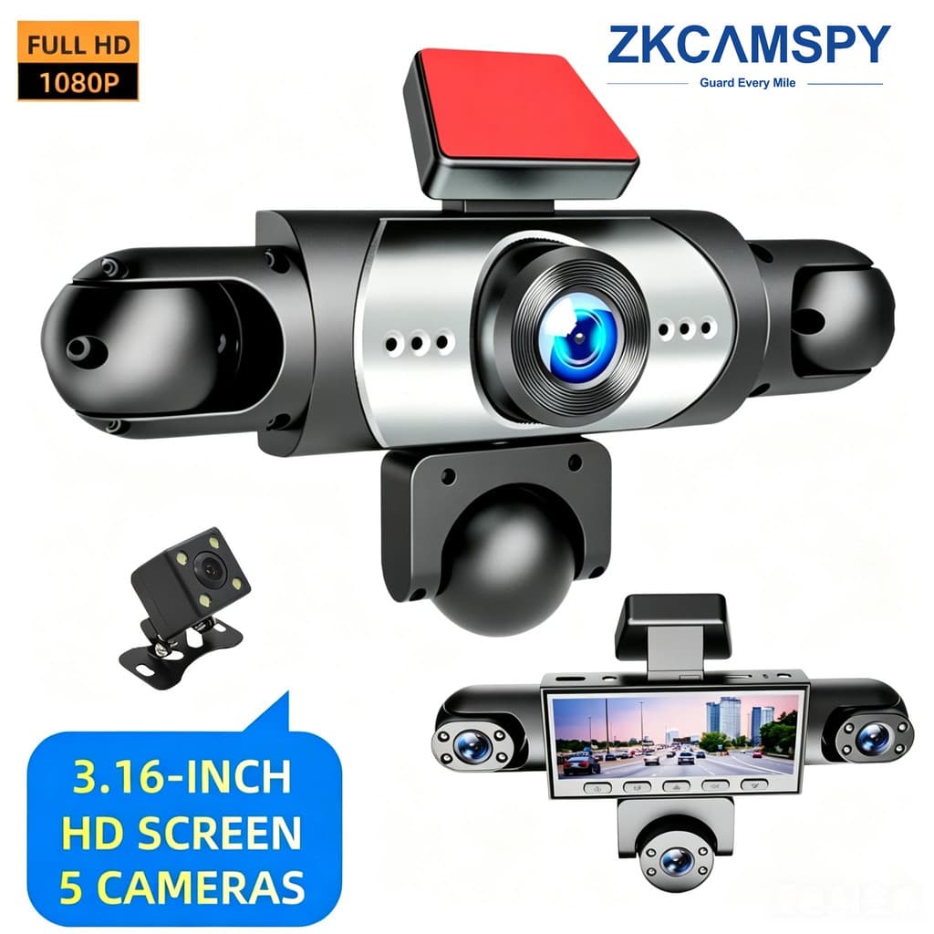 5 Canais 360 Graus Carro Dvr 1080P Gravador De Vídeo Dashcam 24h Monitor Estacionamento Câmera Visão Traseira Do