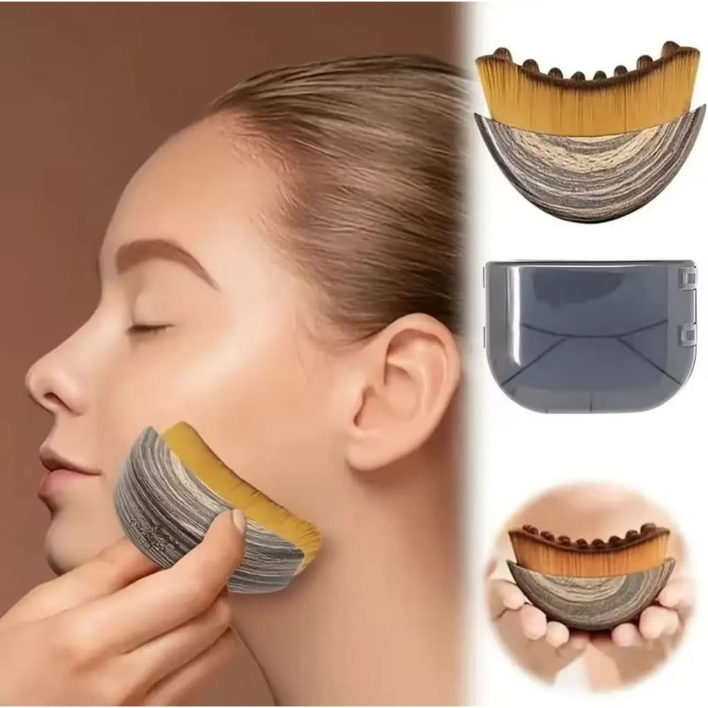 Escova Manual para Limpeza Linfatica comCerdas Ovais para Peles Sensiveis e LinfedemaReduz Inchaco Facial Molde o Queixo