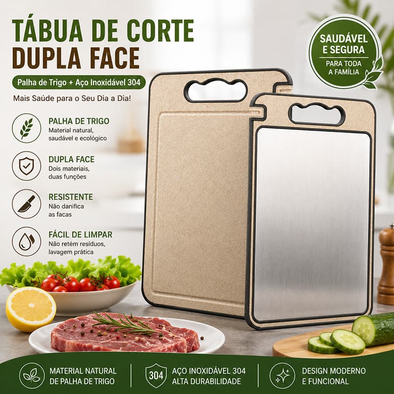 Tábua De Corte De Titânio Dupla Face Premium-Aço Inoxidável De Qualidade Alimentar , Antibacteriana , À Prova De Mofo