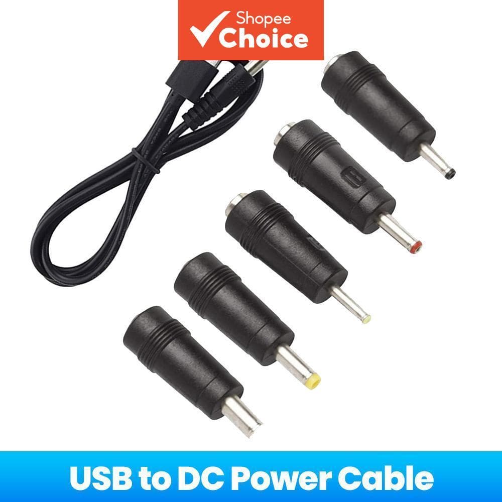 Cabo Universal USB Para DC Cabo de Energia USB Para DC 5V Com 5 Adaptadores Para Roteador Ventilador Mini Alto-falante