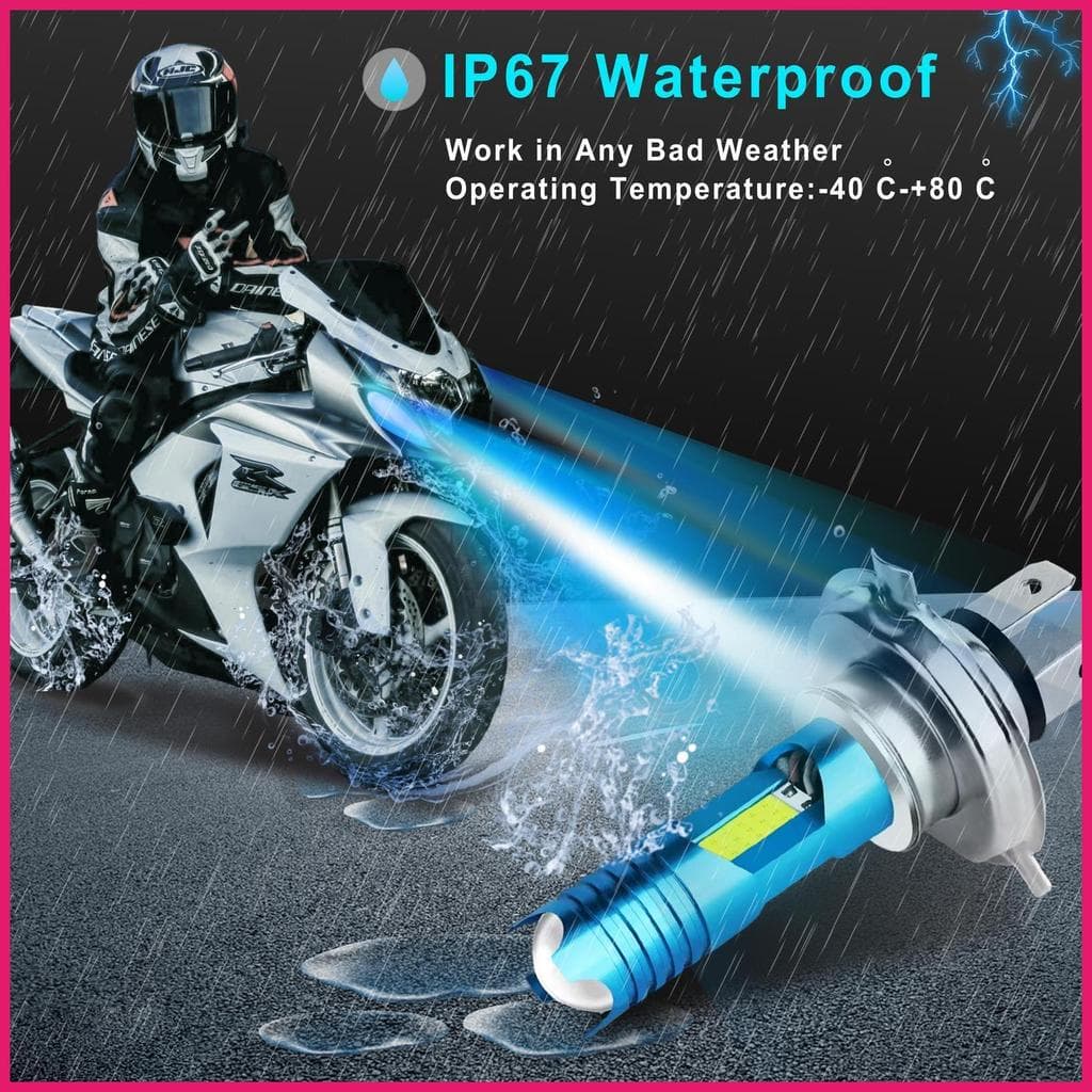 Faróis De Motocicleta BA20D H4 P15D Lâmpadas De Farol LED 3000LM 30W De Moto Prático Super Brilhante terkibr