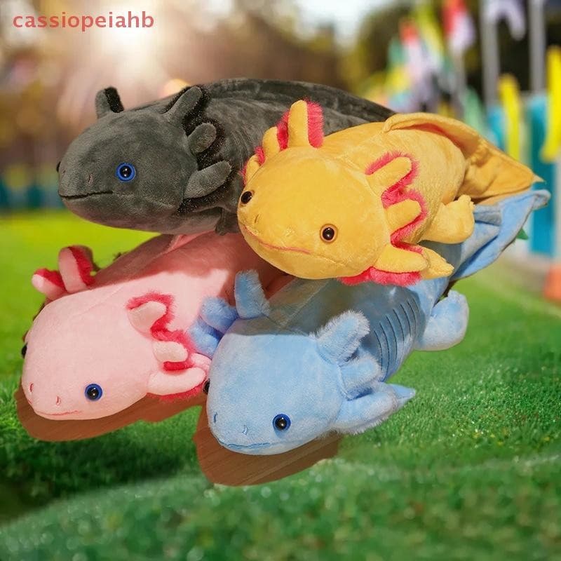 (cassiopeiahb) 1 Peça de Pelúcia Fofa de Axolote Salamandra, Peixe Macio, Almofada Longa Relaxante 23/45cm Kawaii Colori