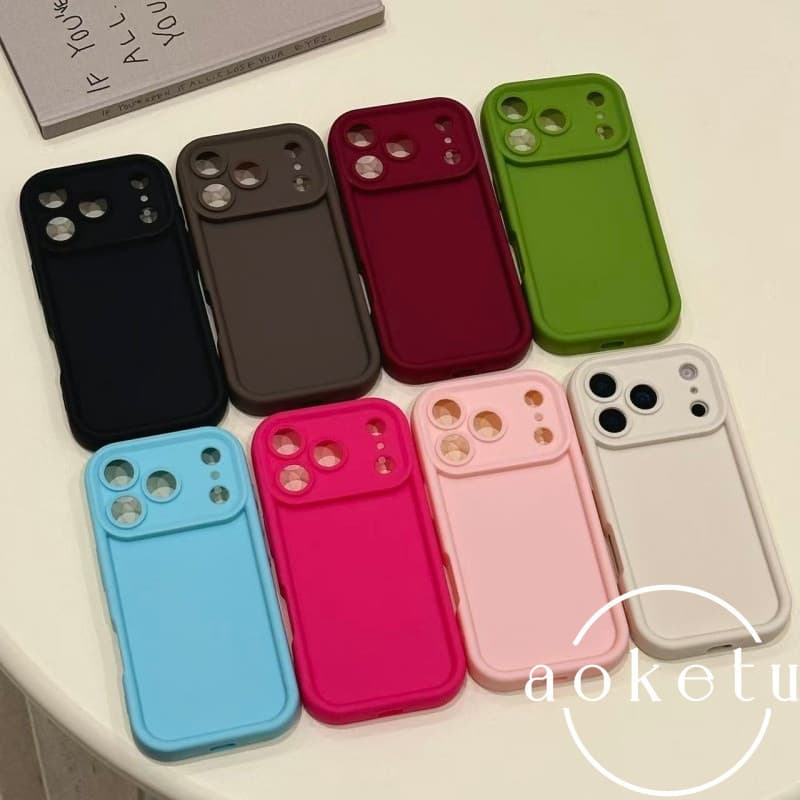 Adequado Para  iPhone11 13 14 15 16 17 pro max  Anjo Olho Cor Sólida Caso De Telefone Simples anti Gota  silicone Macio