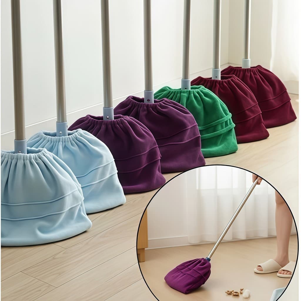 Reusable Microfiber Floor Cover for Squeegee and Broom Cleaning Kitchen/Furniture Wall Corners-PA001