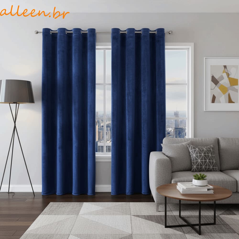Cortinas Blackout ALLEEN , Cortina De Veludo Com Toque De Textura Macia E Redução De Ruído , Cor Sólida