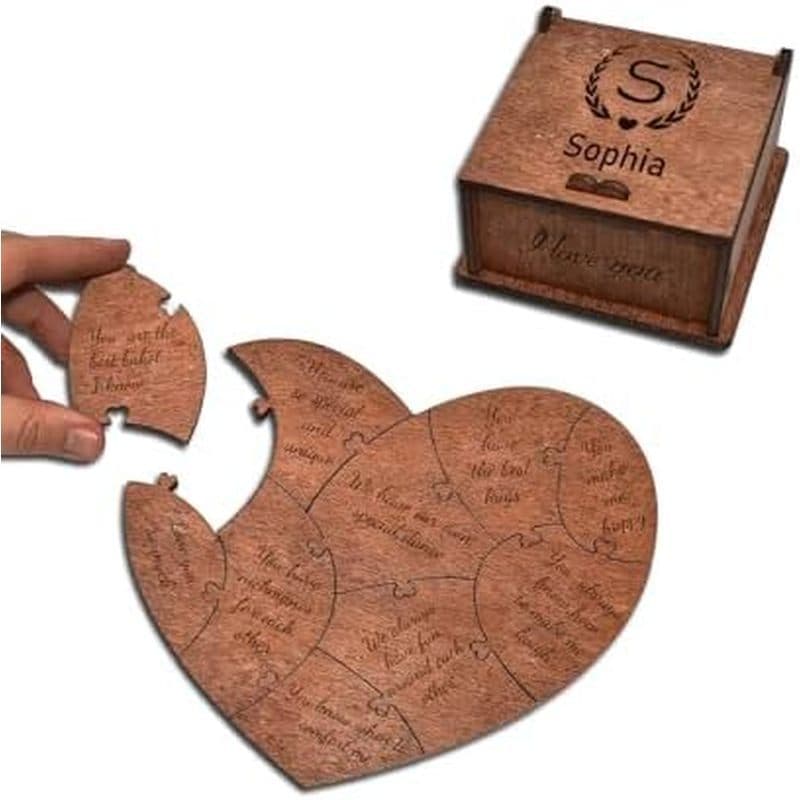 Quebra-Cabeça De Madeira Personalizado-10 Razões Pelas Quais Eu Te Amo-Presente Para Ele , Ela , Casais , Mãe & amp ; Pa