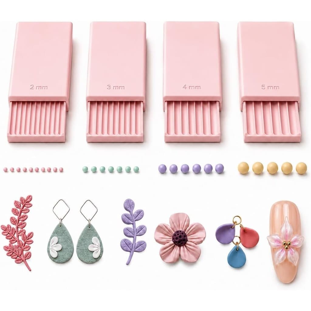 Ferramenta Para Fazer Bolas De Gel De Argila Com Impressão 3D , Rolo De Contas Arte Em Unhas Flores 3D