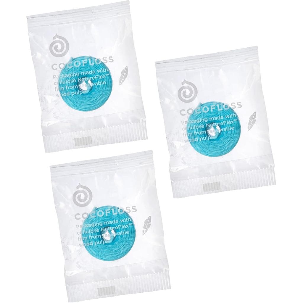 Fio Dental Tecido Cocofloss, Conjunto de Refis, Cuidado Oral Desenvolvido por Dentistas, Sabor Menta, Encerado, Expansív